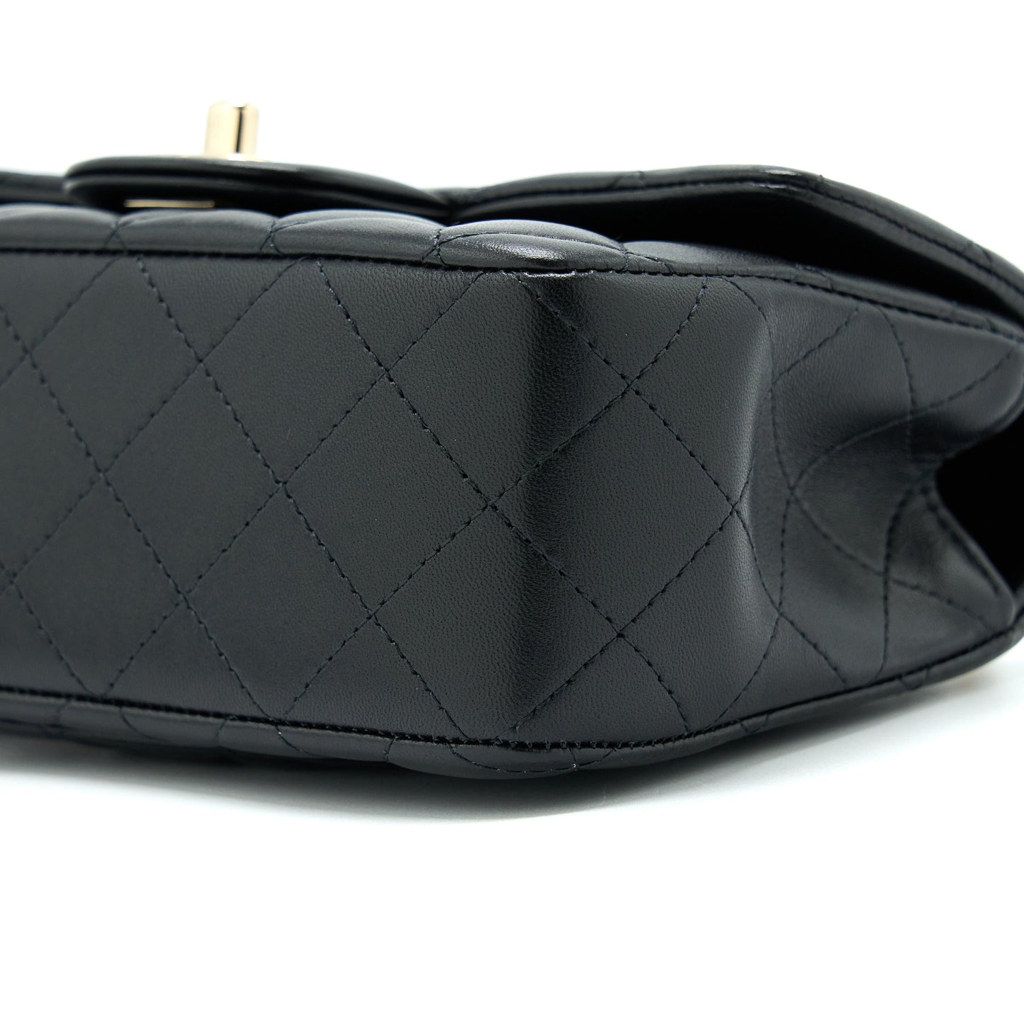 Chanel 22A Top Handle Mini Rectangular Flap Bag Lambskin Black GHW (Microchip)