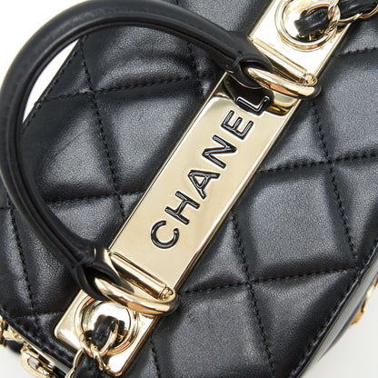 Chanel Trendy CC Round Vanity Case Crossbody Bag Lambskin Black LGHW