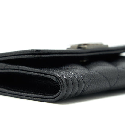 Chanel Boy Cardholder Caviar Black Ruthenium SHW