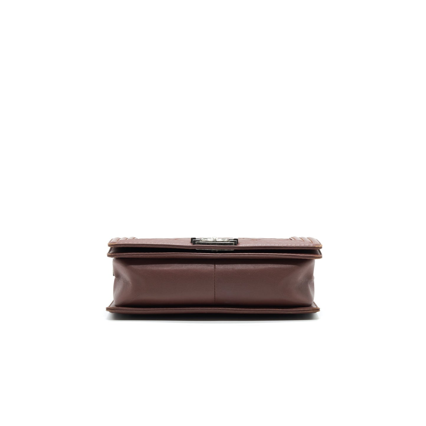 CHANEL MEDIUM BOY CHANEL BAG CHOCOLATE BROWN SHW