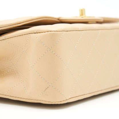 Chanel Medium Classic Double Flap Bag Caviar Beige LGHW
