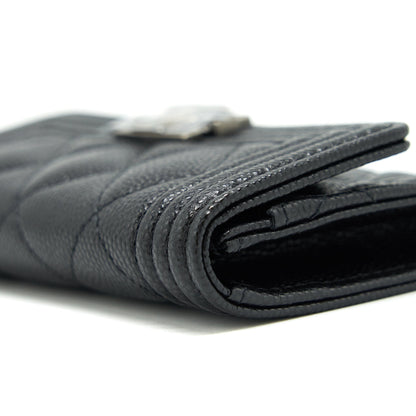 Chanel Boy Cardholder Caviar Black Ruthenium SHW