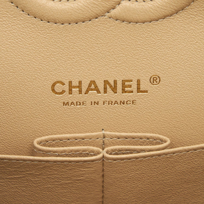 Chanel Medium Classic Double Flap Bag Caviar Beige LGHW