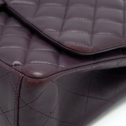 Chanel Maxi Double Flap Bag Lambskin Burgundy SHW