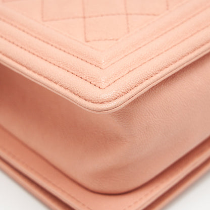 CHANEL MEDIUM BOY CHANEL BAG CAVIAR PINK GHW