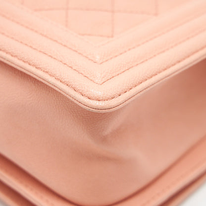CHANEL MEDIUM BOY CHANEL BAG CAVIAR PINK GHW