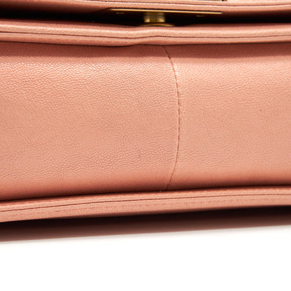 CHANEL MEDIUM BOY CHANEL BAG CAVIAR PINK GHW