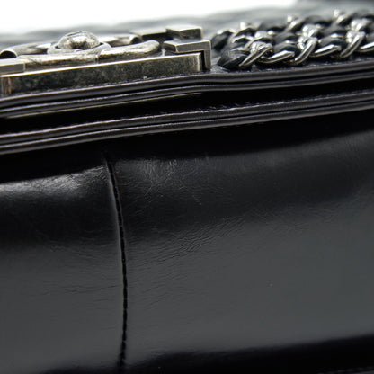 Chanel Old Medium Leboy Bag with Chain Edge Black