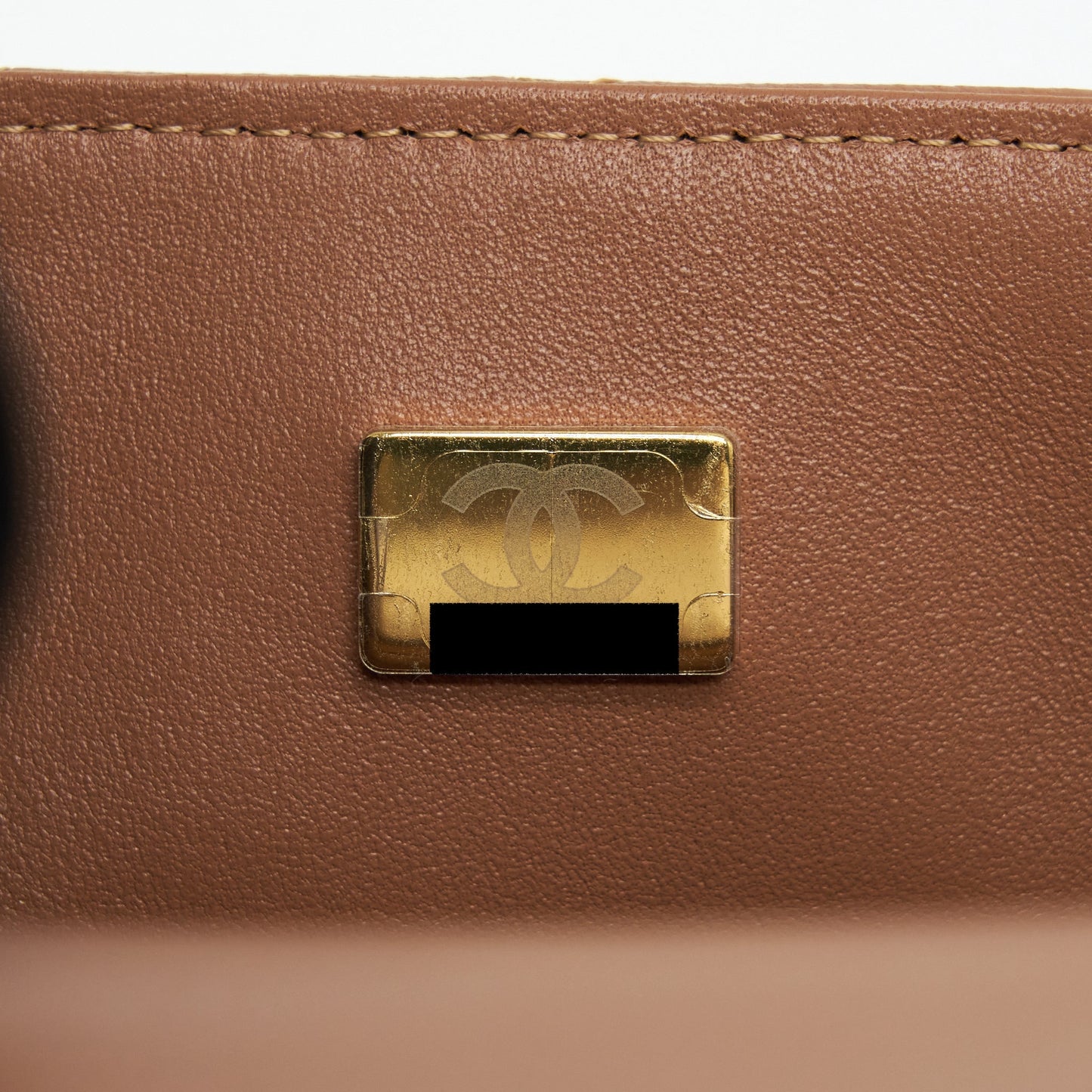 Chanel 22S Mini Square Flap Bag Lambskin Caramel LGHW (Microchip)