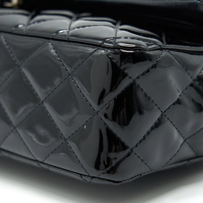 Chanel Patent Leather Medium Classic Double Flap bag Black SHW
