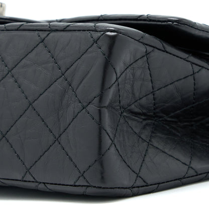 Chanel Small 2.55 Reissue Flap Bag Aged Calfskin Black With Ruthenium Hardware