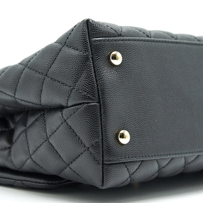 Chanel Small Coco Handle Flap Bag Caviar Black LGHW