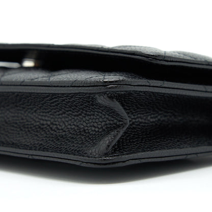 Chanel Classic Wallet On Chain Caviar Black SHW (Microchip)