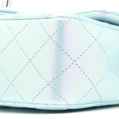 Chanel 21K Mini Rectangular Flap Bag Calfskin Iridescent Light Blue SHW (Microchip)