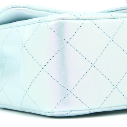 Chanel 21K Mini Rectangular Flap Bag Calfskin Iridescent Light Blue SHW (Microchip)