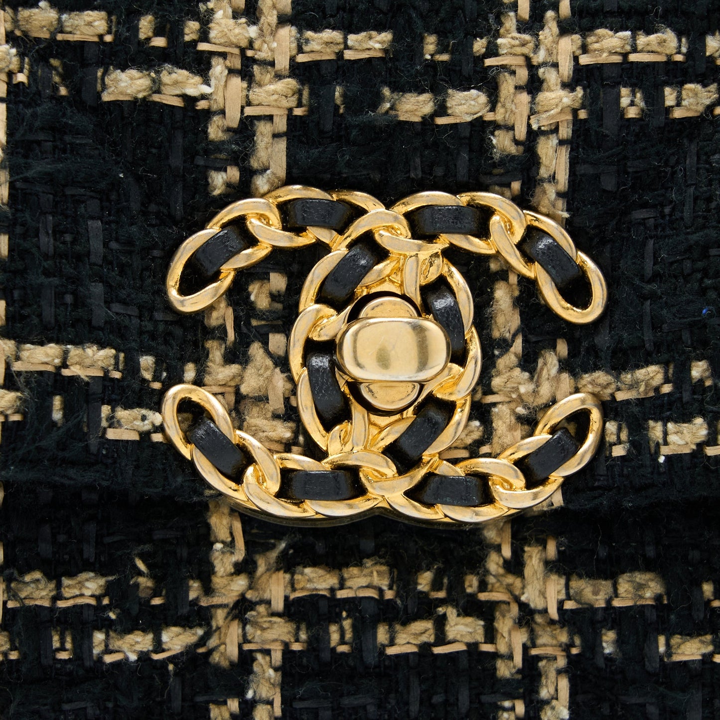Chanel Tweed Small 19 Flap Bag Black/Gold With Multicolour Hardware