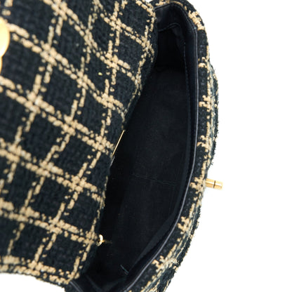 Chanel Tweed Small 19 Flap Bag Black/Gold With Multicolour Hardware