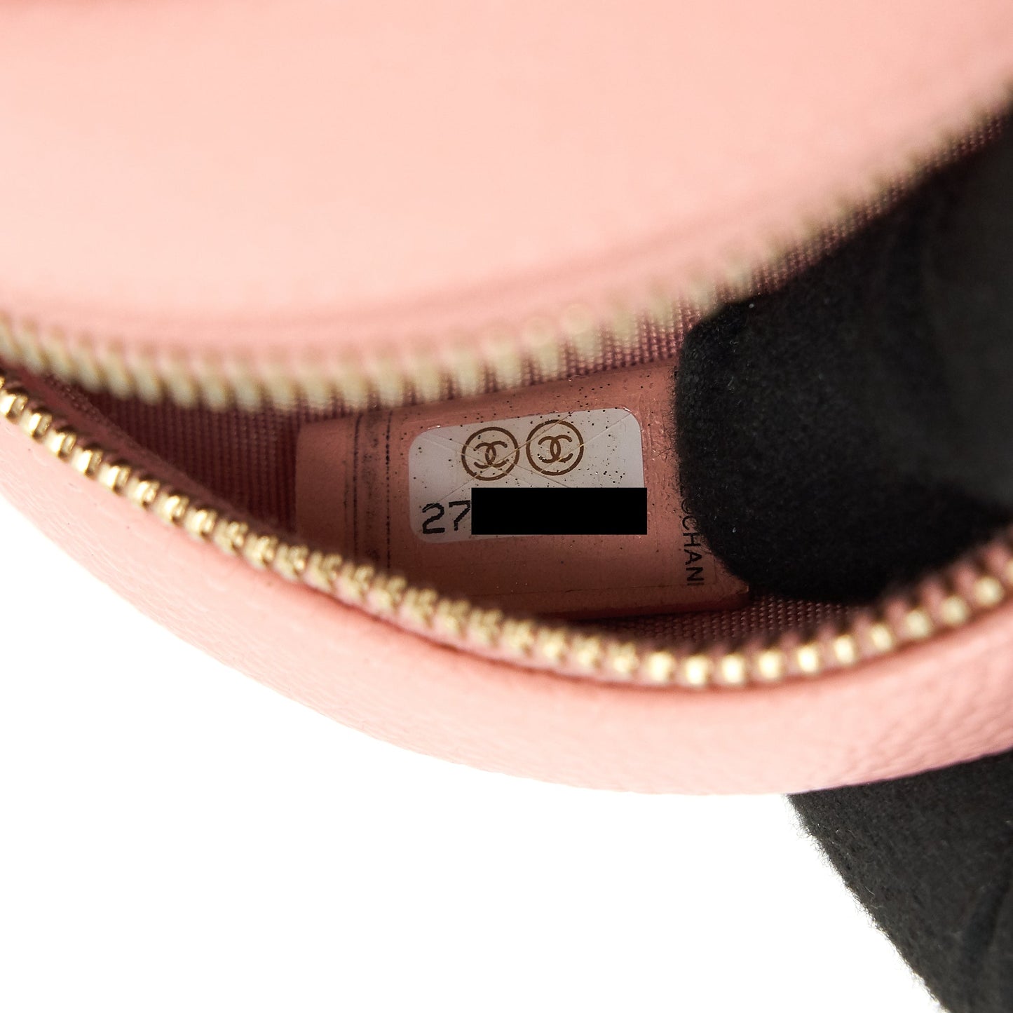 Chanel mini Round Vanity with chain caviar pink GHW