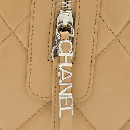 Chanel Bowling Bag Aged Calfskin Beige SHW