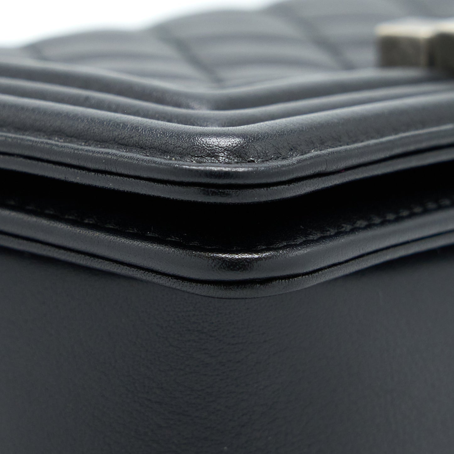 Chanel Small Boy Bag Calfskin Black With Ruthenium Hardware