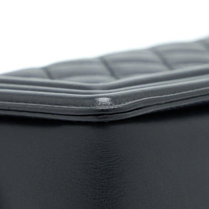 Chanel Small Boy Bag Calfskin Black With Ruthenium Hardware
