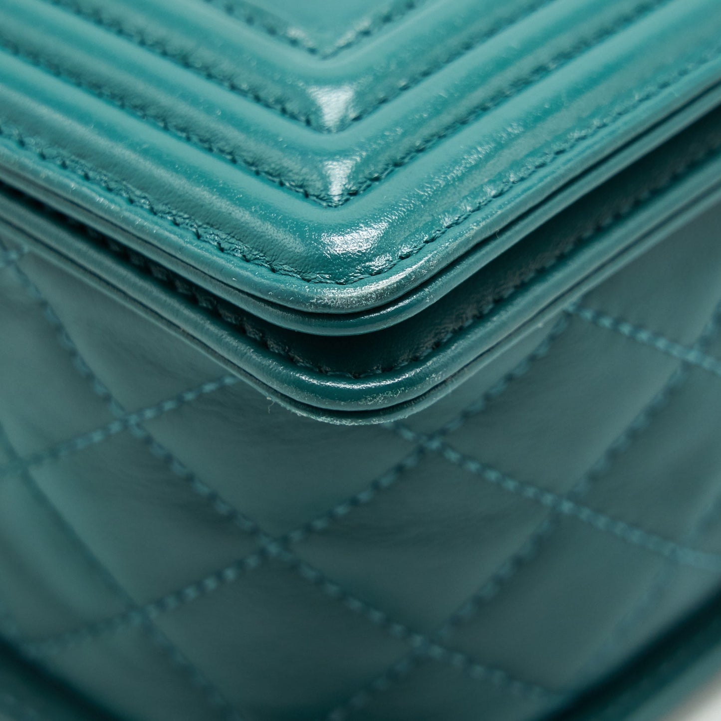 Chanel Medium Boy lambskin green SHW