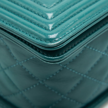 Chanel Medium Boy lambskin green SHW