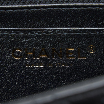 Chanel Mini Square Flap Bag Lambskin Black LGHW (Microchip)