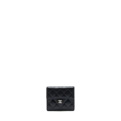 Chanel Small Classic Compact Wallet Lambskin Black SHW
