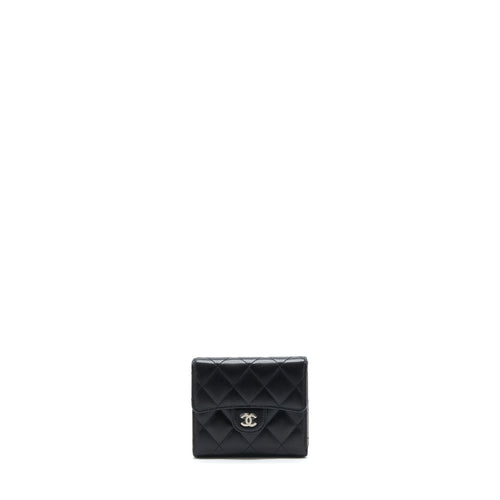 Chanel Small Classic Compact Wallet Lambskin Black SHW
