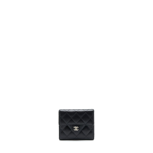 Chanel Small Classic Compact Wallet Lambskin Black SHW