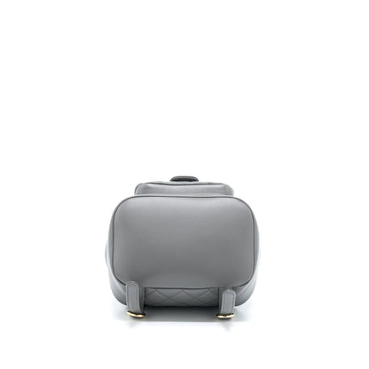 Chanel 22A Duma Backpack Lambskin Dark Grey LGHW (Microchip)