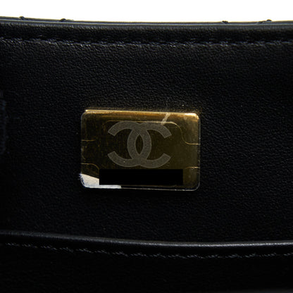 Chanel 22K Retro Classic New Mini Square Flap Bag Goatskin Black GHW(Microchip)