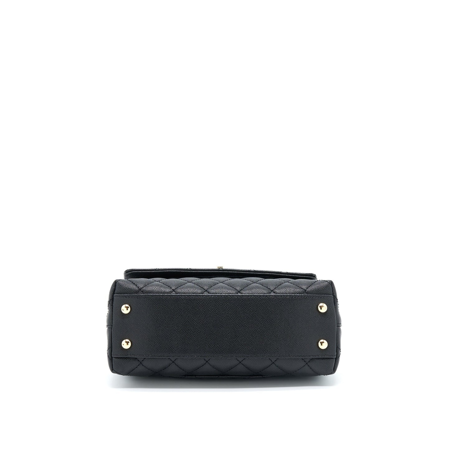 Chanel Small Coco Handle Caviar Black LGHW (Microchip)