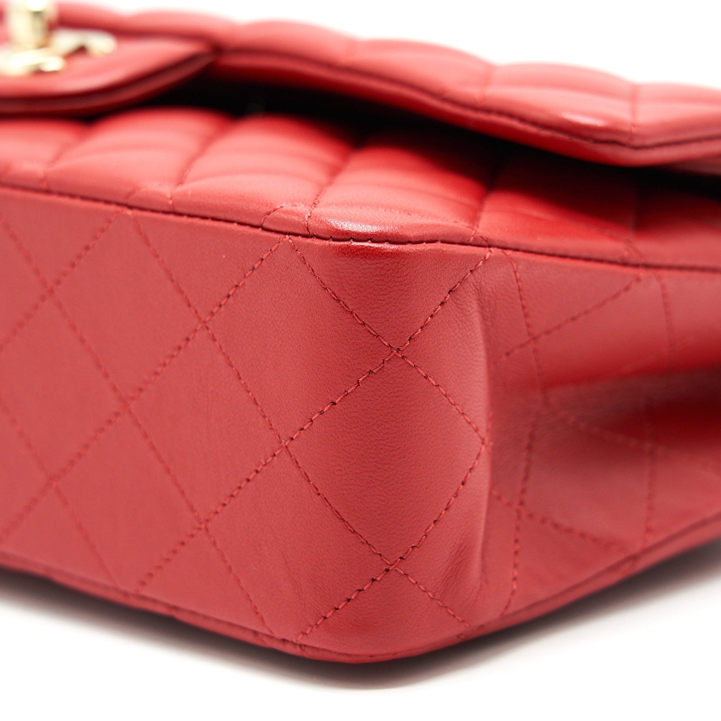 Chanel Medium Classic Double Flap Bag Red LGHW serial29