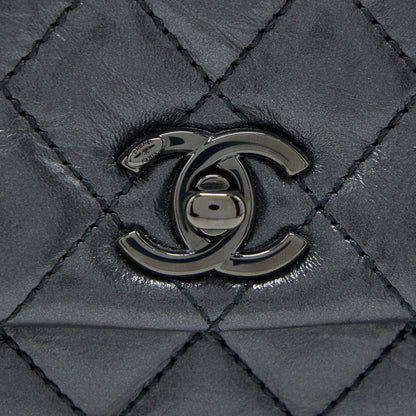 Chanel Small Coco Handle Aged Calfskin So Black With Black Hardware