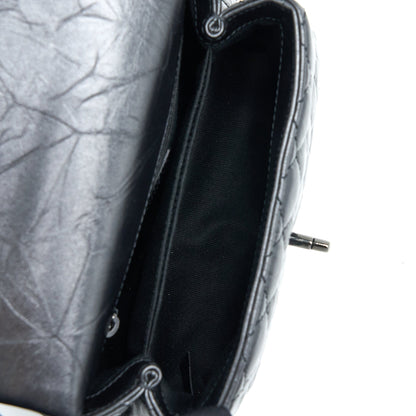 Chanel Small Coco Handle Aged Calfskin So Black With Black Hardware