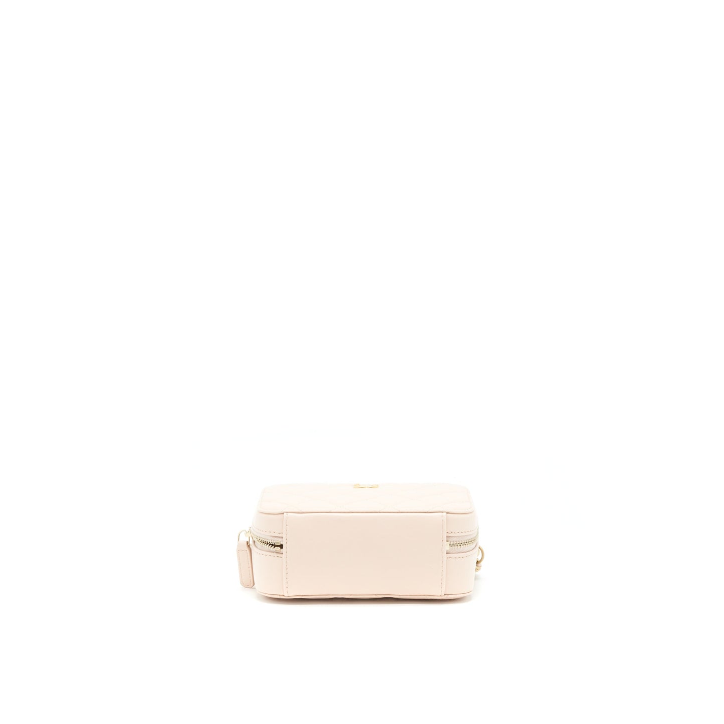 Chanel Pearl Crush Mini camera case with chain Lambskin light beige GHW