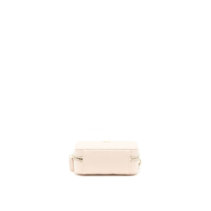 Chanel Pearl Crush Mini camera case with chain Lambskin light beige GHW