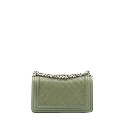 Chanel Medium Boy Bag Caviar Light Green LGHW