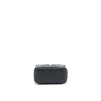Chanel Caviar Long Vanity case with chain Caviar black LGHW