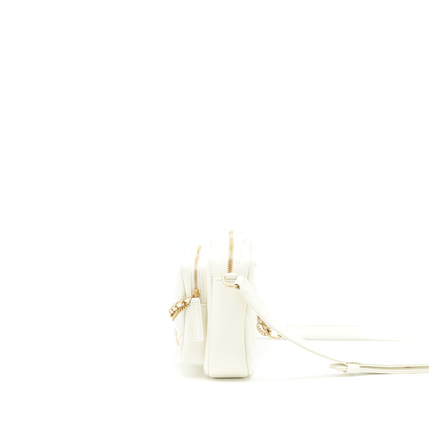 Chanel 22C Camera Bag calfskin white GHW (Microchip)