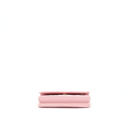 Chanel 22C Classic Wallet On Chain Caviar Pink LGHW (microchip)