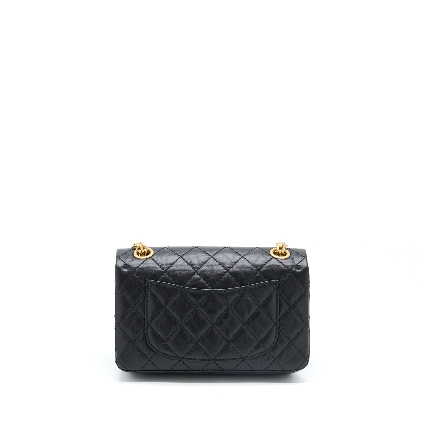 Chanel Mini 2.55 Reissue Flap Bag Aged Calfskin Black GHW (Microchip)