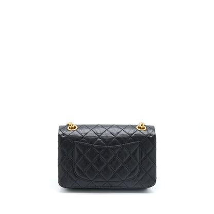 Chanel Mini 2.55 Reissue Flap Bag Aged Calfskin Black GHW (Microchip)