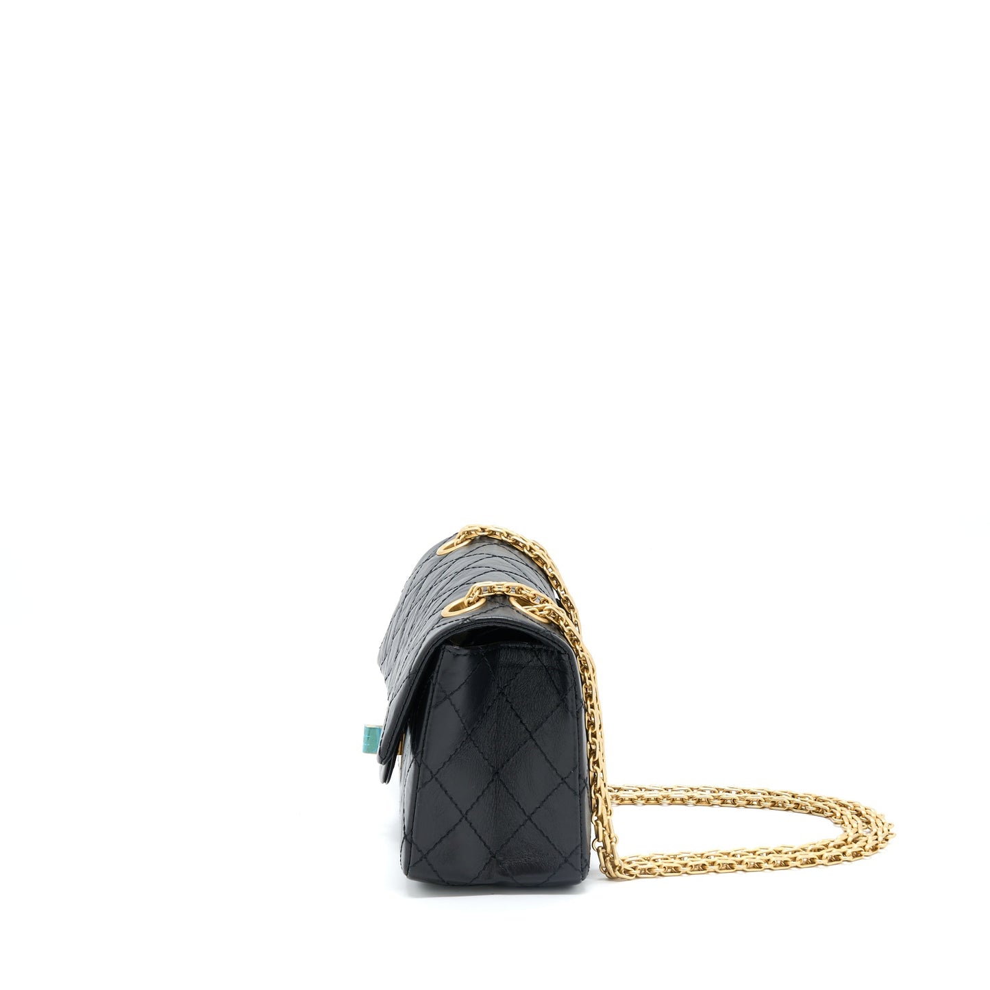 Chanel Mini 2.55 Reissue Flap Bag Aged Calfskin Black GHW (Microchip)