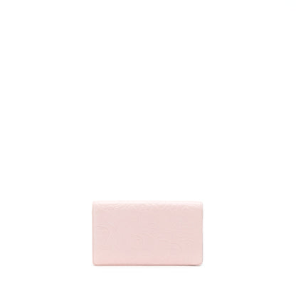 Chanel Camellia Long Wallet Lambskin Light Pink/Dark Brown SHW
