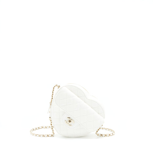 Chanel 22S Heart Bag Lambskin White LGHW (Microchip)
