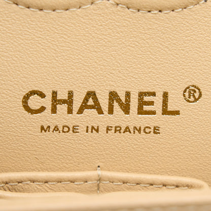 Chanel Small Classic Double Flap Bag Caviar Beige GHW(Microchip)