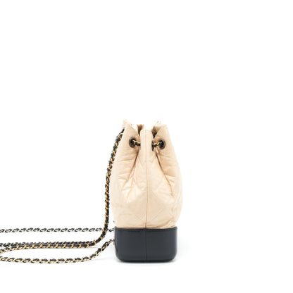 Chanel Small Gabrielle Backpack Beige/Black Multi Colour Hardware